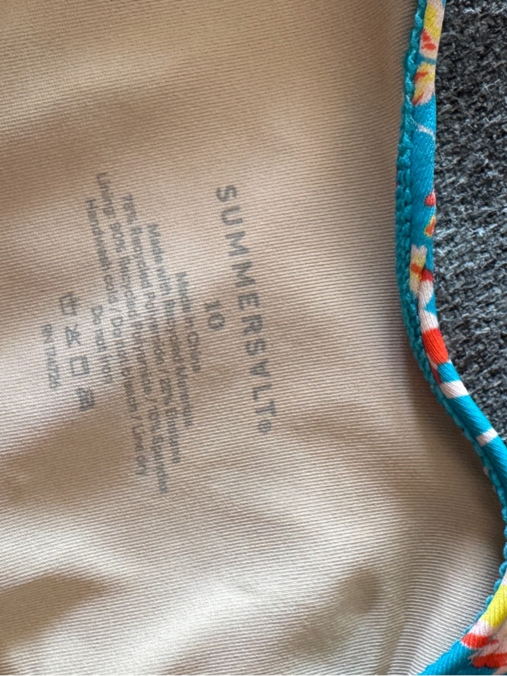 Summersalt Teal Floral The Perfect Wrap One-Piece Swimsuit with Side Tie - Picture 3 of 4